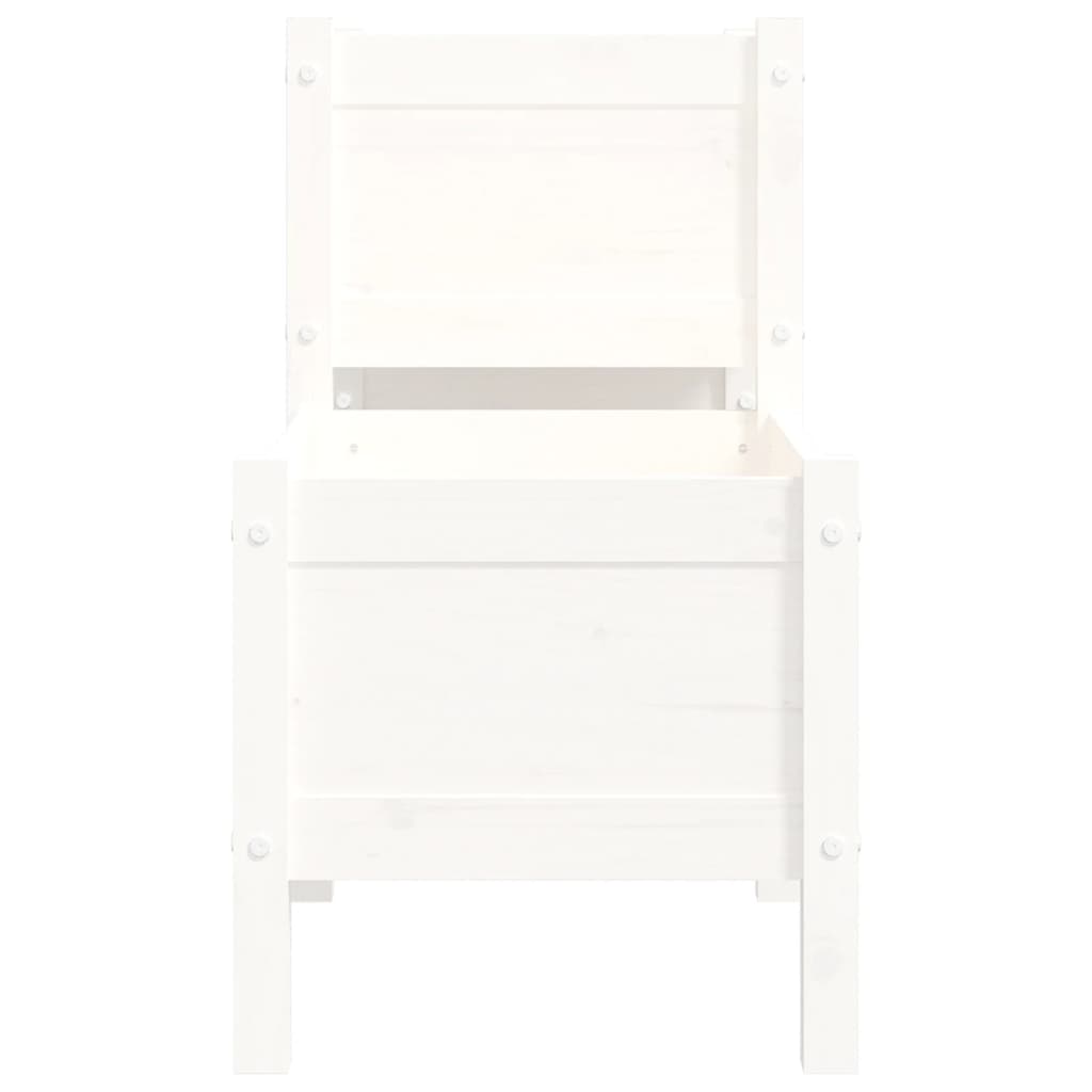 vidaXL Jardinieră, alb, 178,5x44x75 cm, lemn masiv de pin