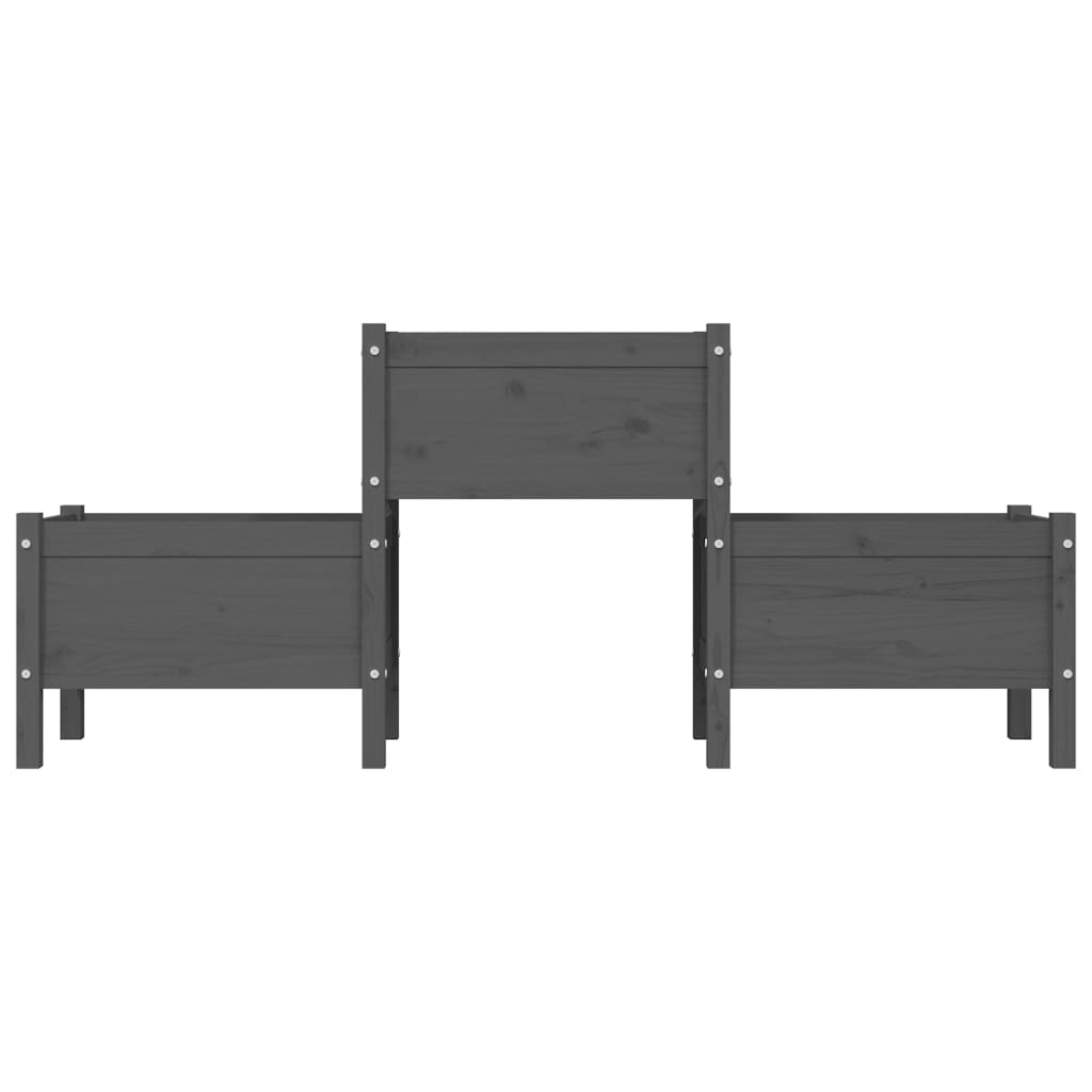 vidaXL Jardinieră, gri, 178,5x44x75 cm, lemn masiv de pin