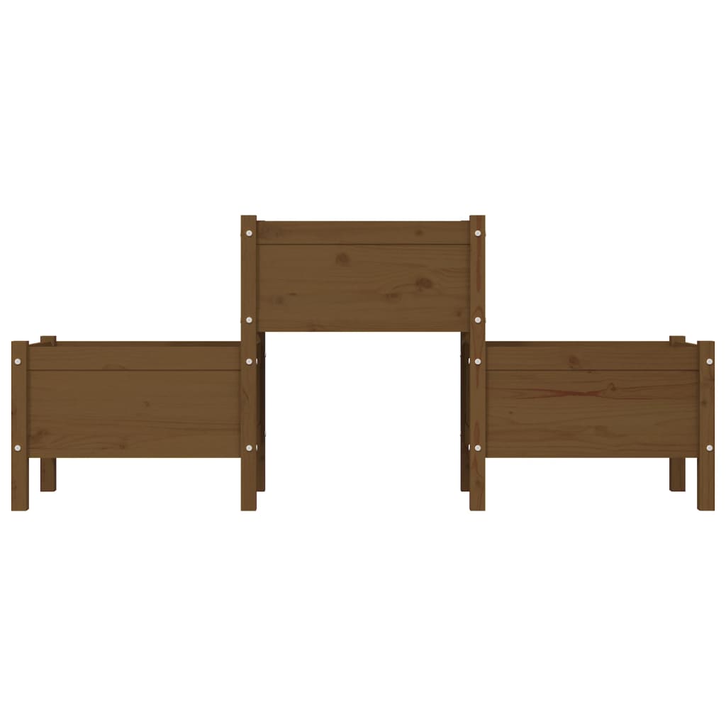 vidaXL Jardinieră, maro miere, 178,5x44x75 cm, lemn masiv de pin
