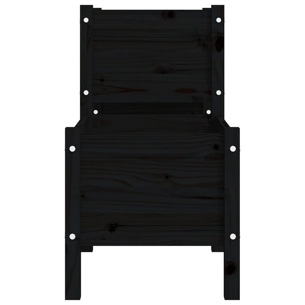 vidaXL Jardinieră, negru, 178,5x44x75 cm, lemn masiv de pin