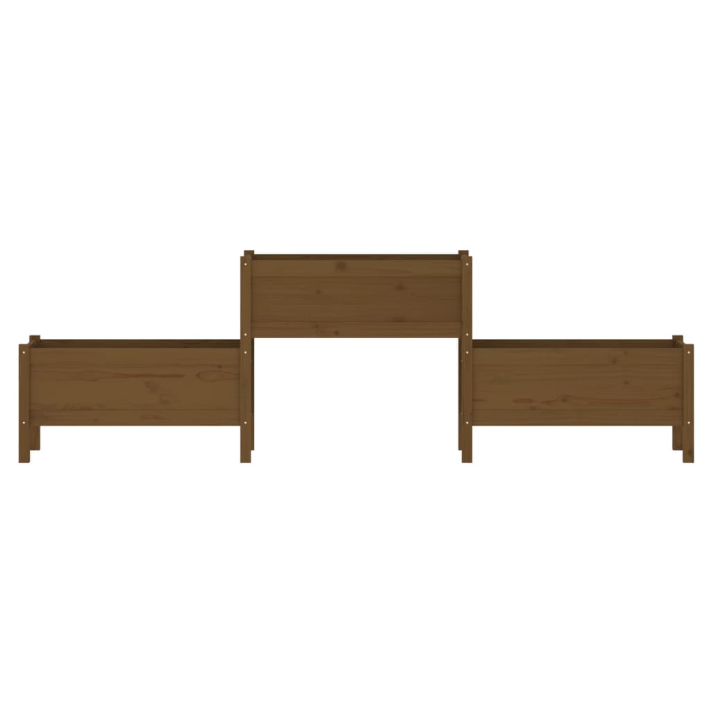 vidaXL Jardinieră, maro miere, 245,5x44x75 cm, lemn masiv de pin