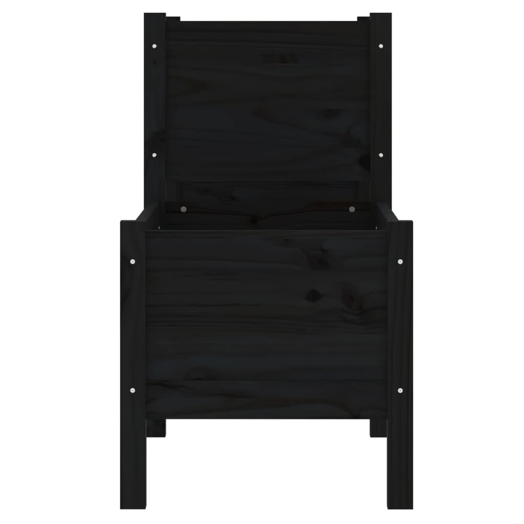 vidaXL Jardinieră, negru, 245,5x44x75 cm, lemn masiv de pin
