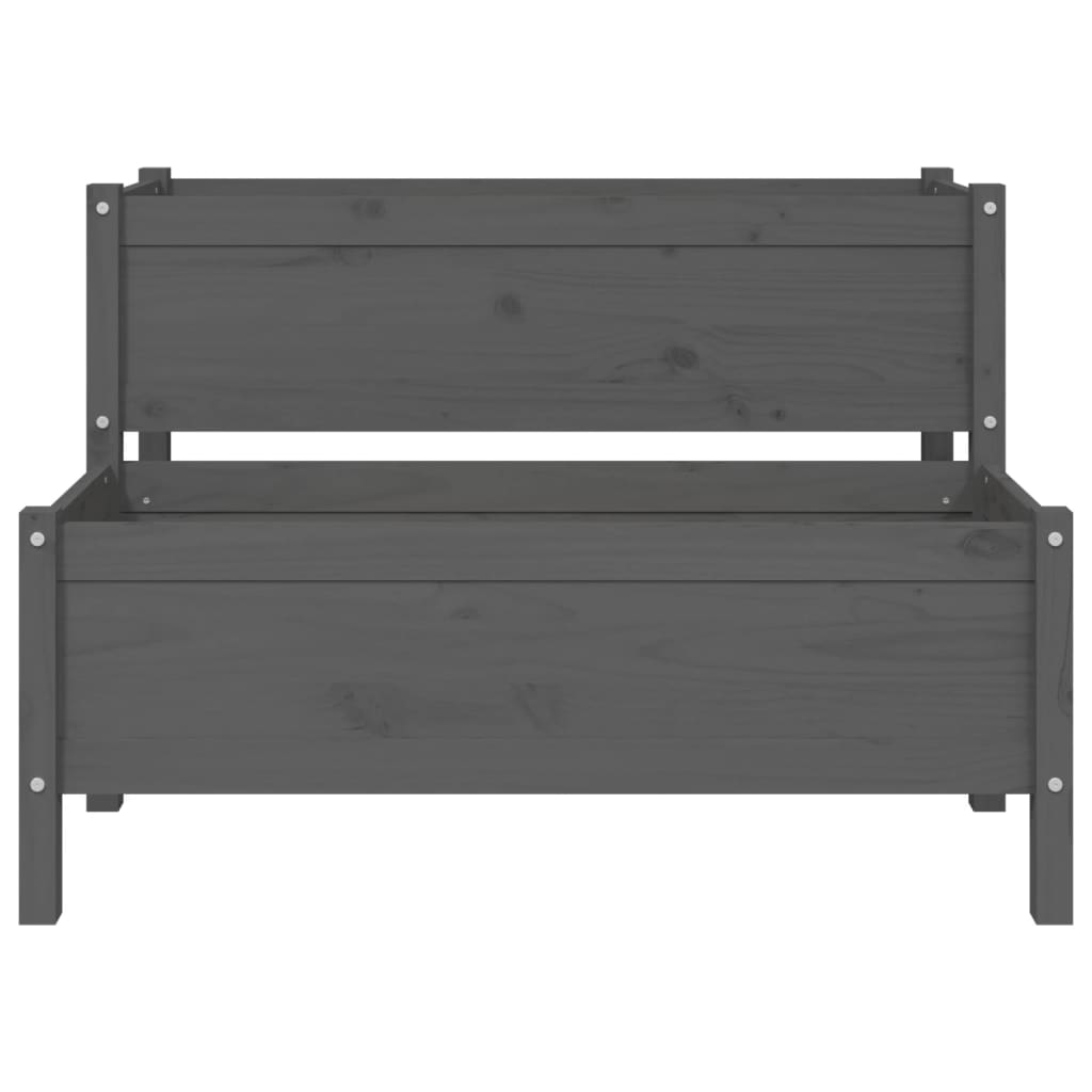 vidaXL Jardinieră, gri, 110x84x75 cm, lemn masiv de pin