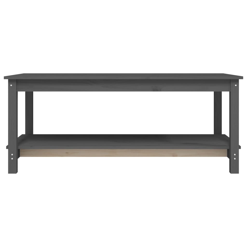 vidaXL Măsuță de cafea, gri, 110x55x45 cm, lemn masiv de pin vidaXL Măsuță de cafea, gri, 110x55x45 cm, lemn masiv de pin
