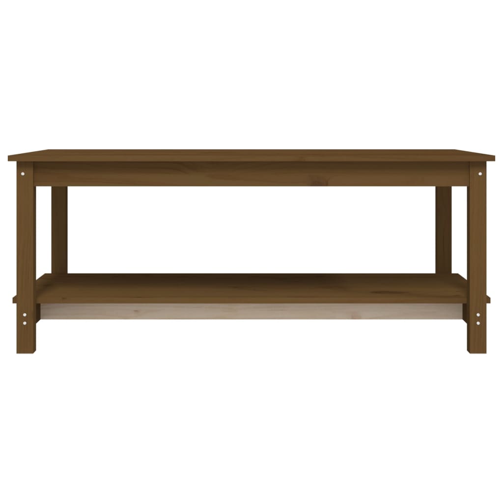 vidaXL Măsuță de cafea, maro miere, 110x55x45 cm, lemn masiv de pin vidaXL Măsuță de cafea, maro miere, 110x55x45 cm, lemn masiv de pin