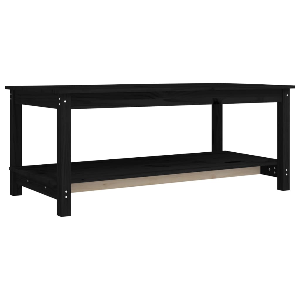 vidaXL Măsuță de cafea, negru, 110x55x45 cm, lemn masiv de pin vidaXL Măsuță de cafea, negru, 110x55x45 cm, lemn masiv de pin