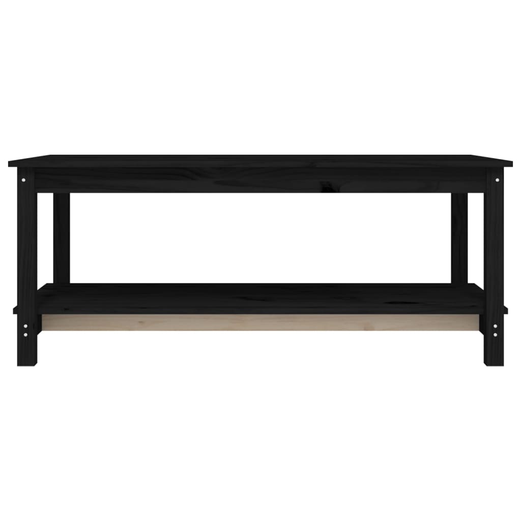 vidaXL Măsuță de cafea, negru, 110x55x45 cm, lemn masiv de pin vidaXL Măsuță de cafea, negru, 110x55x45 cm, lemn masiv de pin