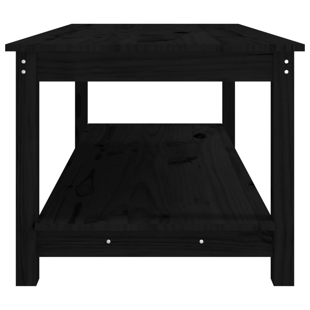 vidaXL Măsuță de cafea, negru, 110x55x45 cm, lemn masiv de pin vidaXL Măsuță de cafea, negru, 110x55x45 cm, lemn masiv de pin