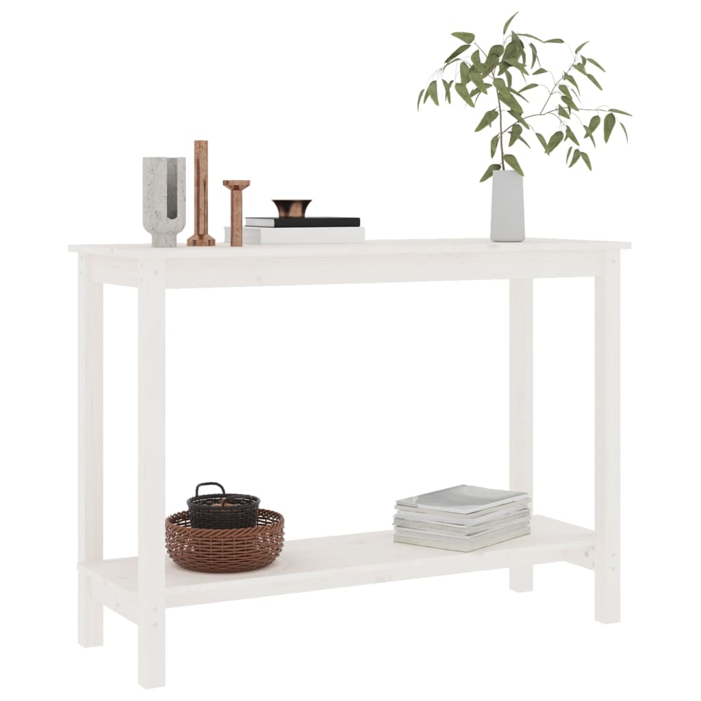 vidaXL Masă consolă, alb, 110x40x80 cm, lemn masiv de pin vidaXL Masă consolă, alb, 110x40x80 cm, lemn masiv de pin