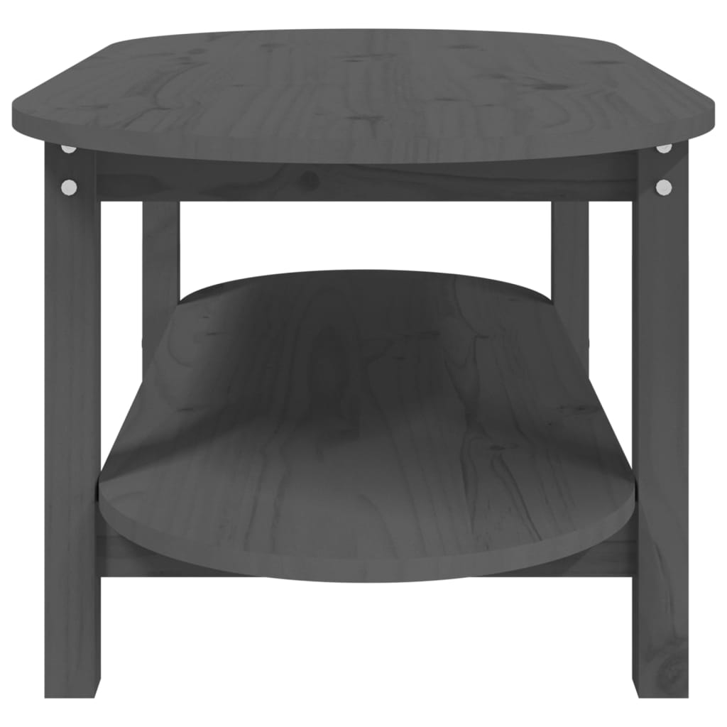 vidaXL Măsuță de cafea, gri, 110x55x45 cm, lemn masiv de pin vidaXL Măsuță de cafea, gri, 110x55x45 cm, lemn masiv de pin