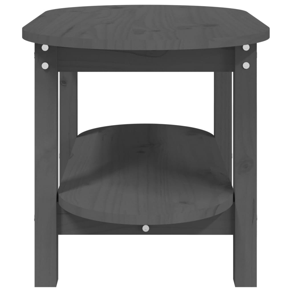 vidaXL Măsuță de cafea, gri, 80x45x45 cm, lemn masiv de pin vidaXL Măsuță de cafea, gri, 80x45x45 cm, lemn masiv de pin