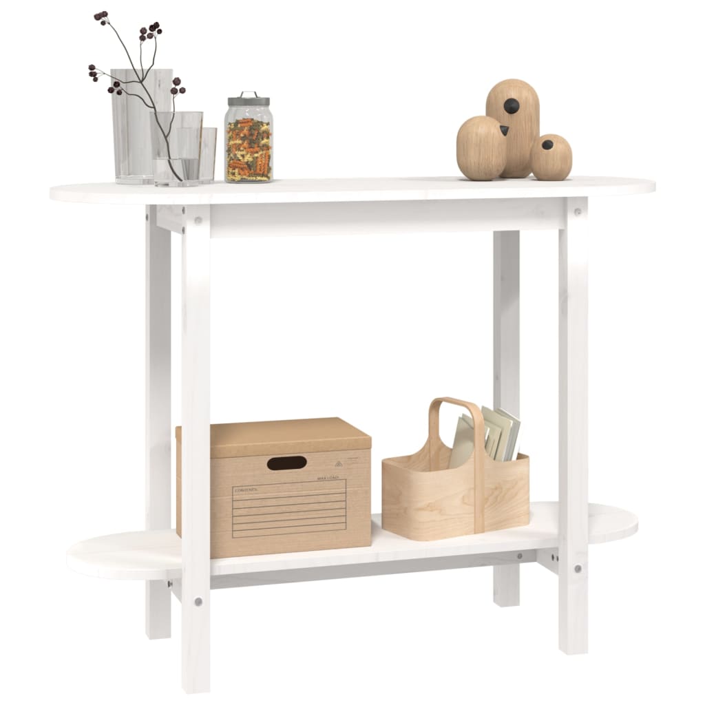 vidaXL Masă consolă, alb, 110x40x80 cm, lemn masiv de pin vidaXL Masă consolă, alb, 110x40x80 cm, lemn masiv de pin