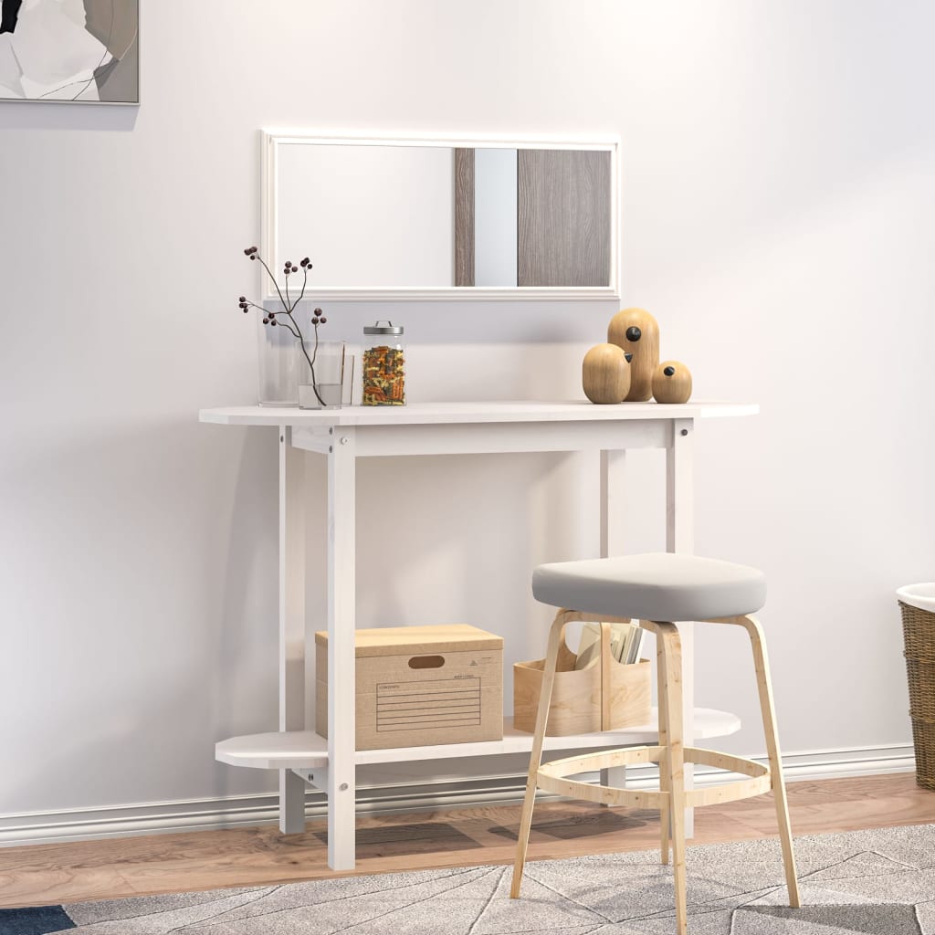 vidaXL Masă consolă, alb, 110x40x80 cm, lemn masiv de pin vidaXL Masă consolă, alb, 110x40x80 cm, lemn masiv de pin