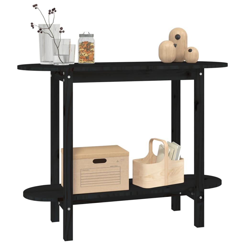 vidaXL Masă consolă, negru, 110x40x80 cm, lemn masiv de pin vidaXL Masă consolă, negru, 110x40x80 cm, lemn masiv de pin