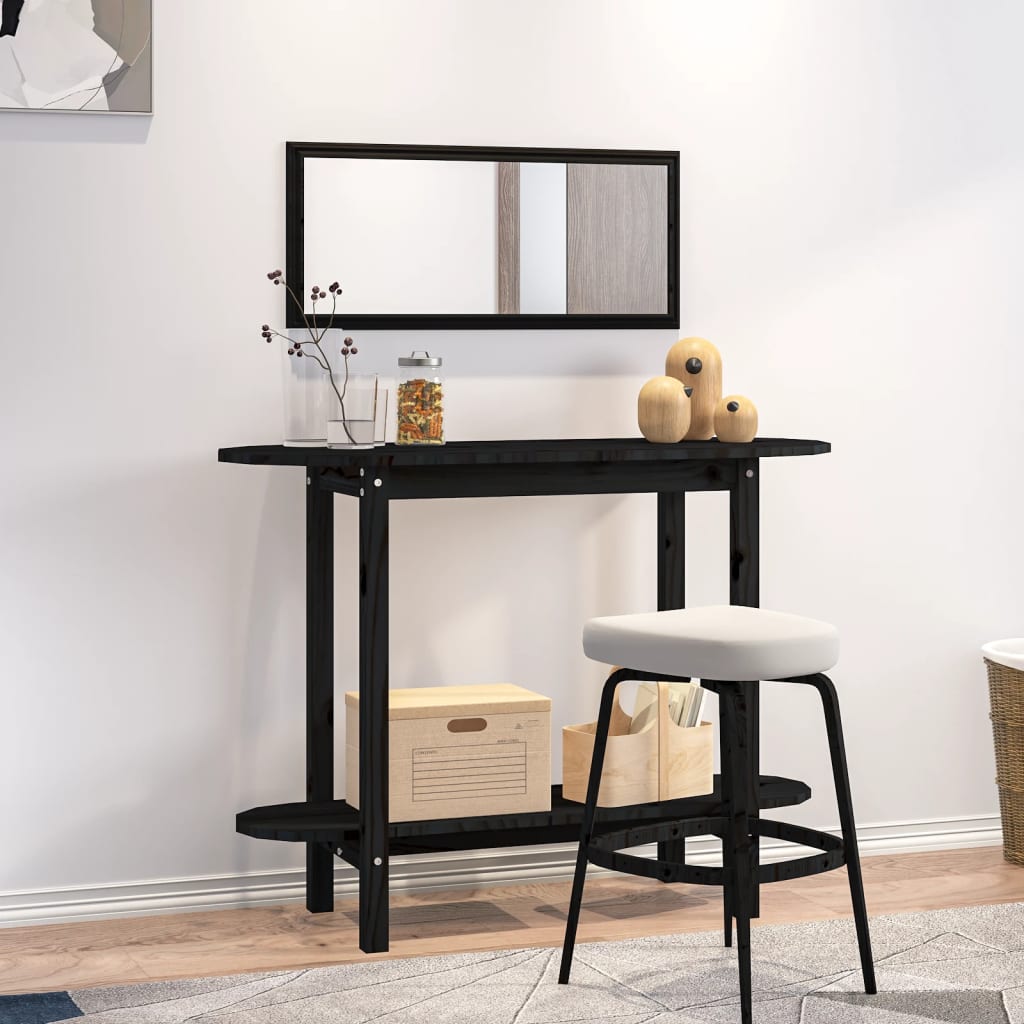 vidaXL Masă consolă, negru, 110x40x80 cm, lemn masiv de pin vidaXL Masă consolă, negru, 110x40x80 cm, lemn masiv de pin