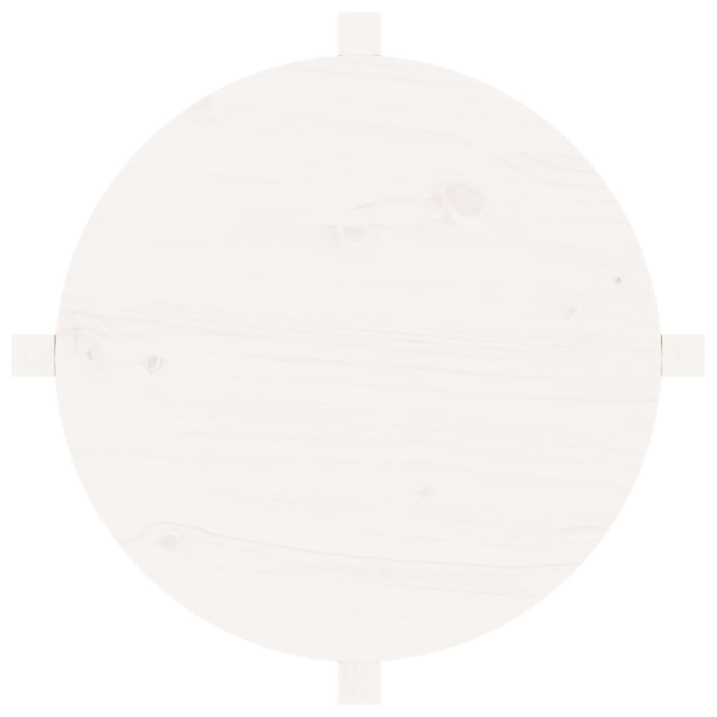 vidaXL Măsuță de cafea, alb, Ø 62,5x45 cm, lemn masiv de pin vidaXL Măsuță de cafea, alb, Ø 62,5x45 cm, lemn masiv de pin