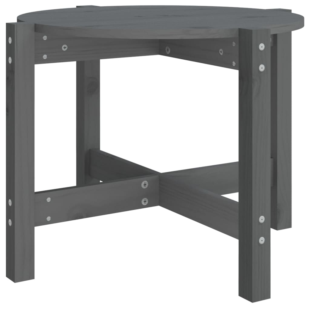 vidaXL Măsuță de cafea, gri, Ø 62,5x45 cm, lemn masiv de pin vidaXL Măsuță de cafea, gri, Ø 62,5x45 cm, lemn masiv de pin
