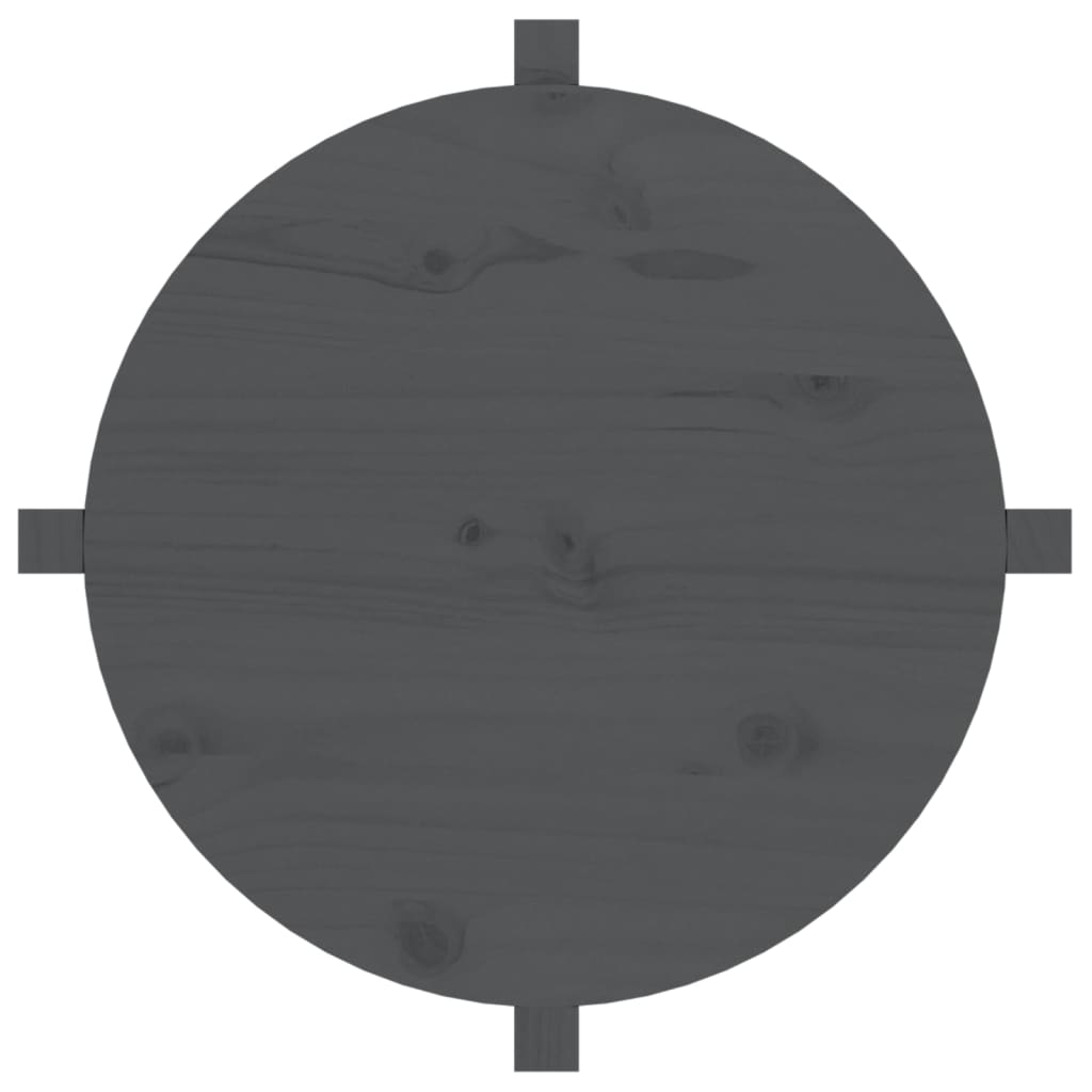 vidaXL Măsuță de cafea, gri, Ø 62,5x45 cm, lemn masiv de pin vidaXL Măsuță de cafea, gri, Ø 62,5x45 cm, lemn masiv de pin