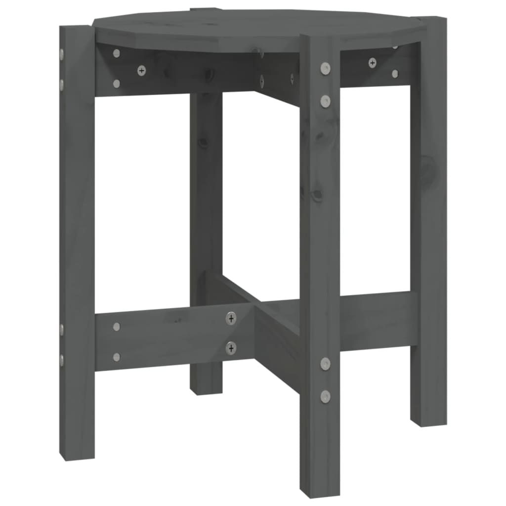 vidaXL Măsuță de cafea, gri, Ø 42,5x45 cm, lemn masiv de pin vidaXL Măsuță de cafea, gri, Ø 42,5x45 cm, lemn masiv de pin