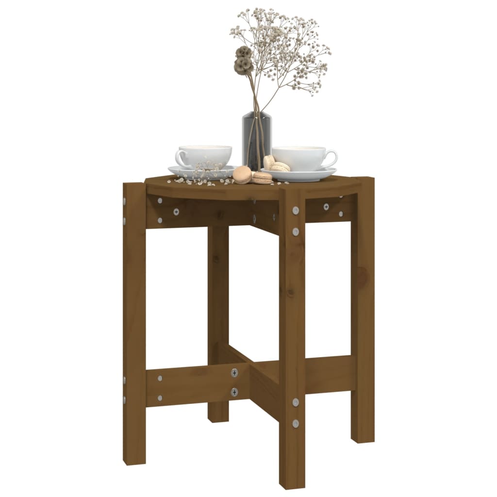 vidaXL Măsuță de cafea, maro miere, Ø 42,5x45 cm, lemn masiv de pin