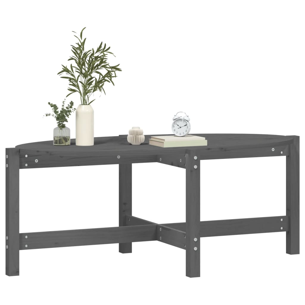 vidaXL Măsuță de cafea, gri, 118x63x45 cm, lemn masiv de pin vidaXL Măsuță de cafea, gri, 118x63x45 cm, lemn masiv de pin