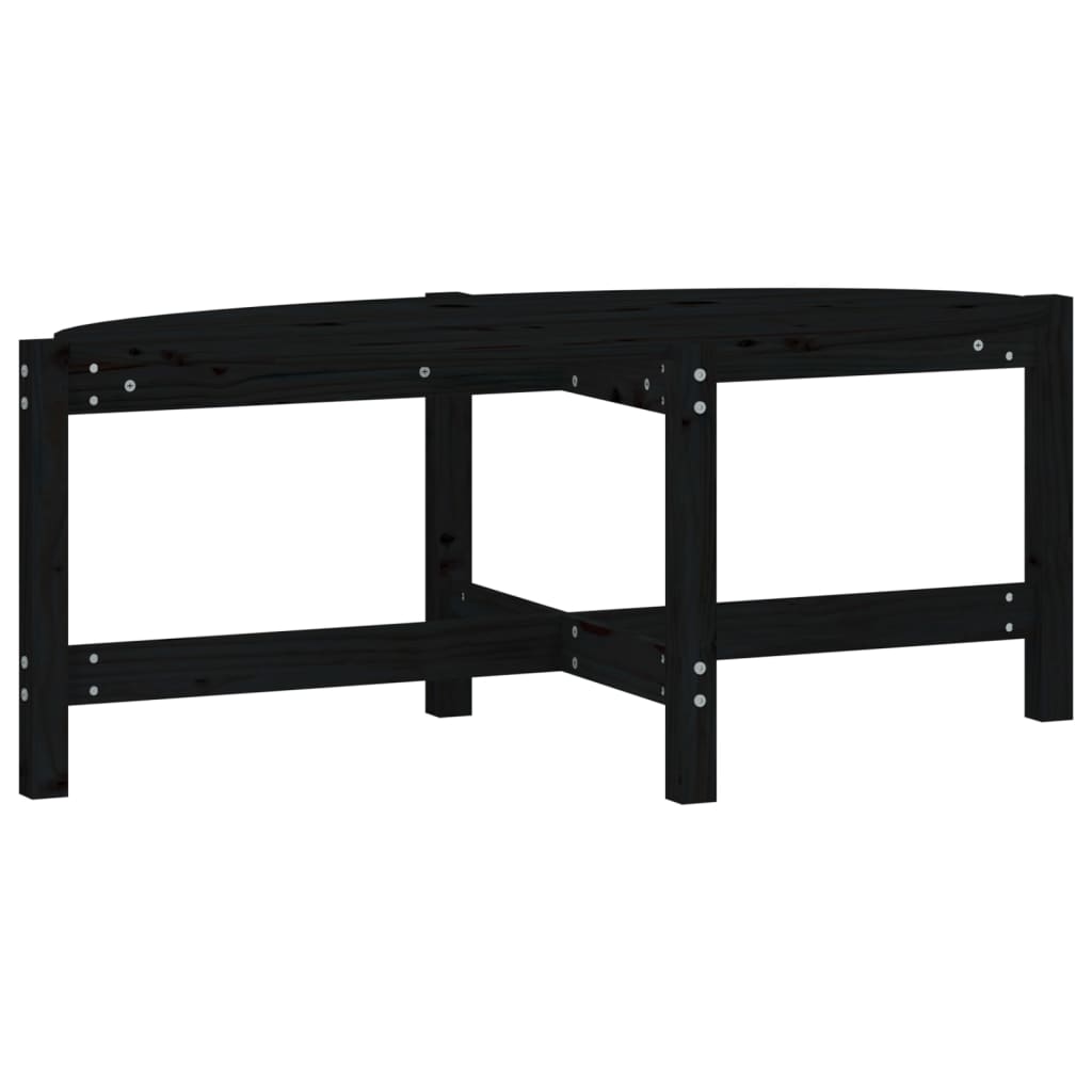 vidaXL Măsuță de cafea, negru, 118x63x45 cm, lemn masiv de pin vidaXL Măsuță de cafea, negru, 118x63x45 cm, lemn masiv de pin