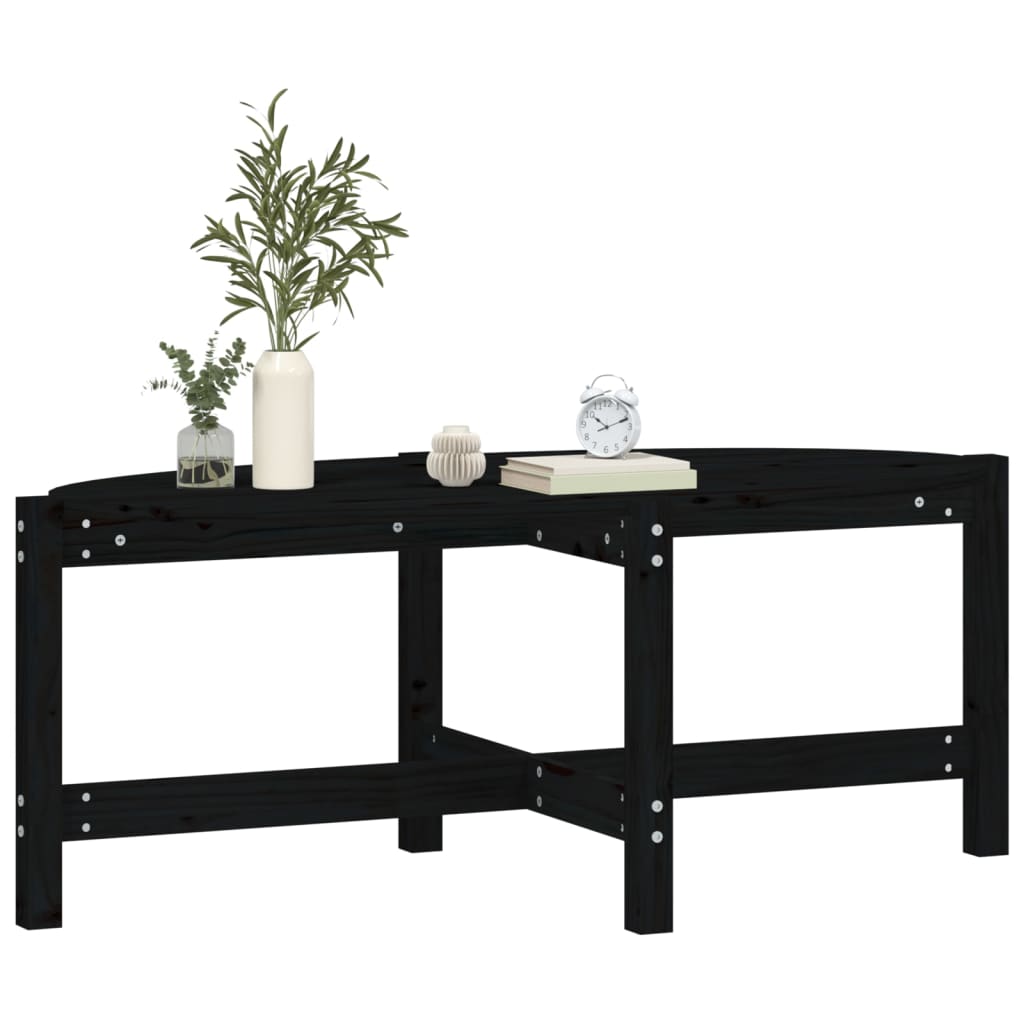 vidaXL Măsuță de cafea, negru, 118x63x45 cm, lemn masiv de pin vidaXL Măsuță de cafea, negru, 118x63x45 cm, lemn masiv de pin