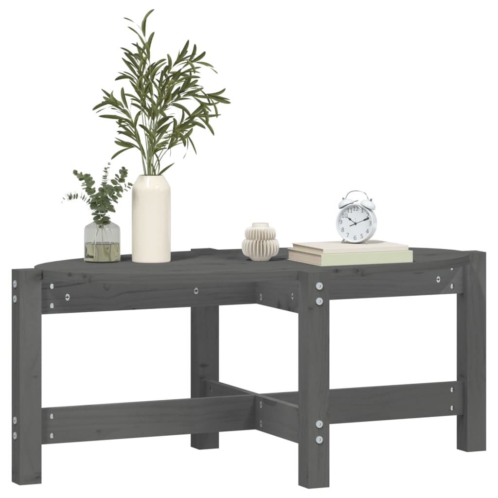 vidaXL Măsuță de cafea, gri, 87x48x35 cm, lemn masiv de pin vidaXL Măsuță de cafea, gri, 87x48x35 cm, lemn masiv de pin