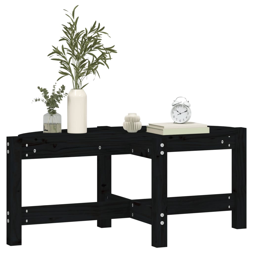 vidaXL Măsuță de cafea, negru, 87x48x35 cm, lemn masiv de pin vidaXL Măsuță de cafea, negru, 87x48x35 cm, lemn masiv de pin