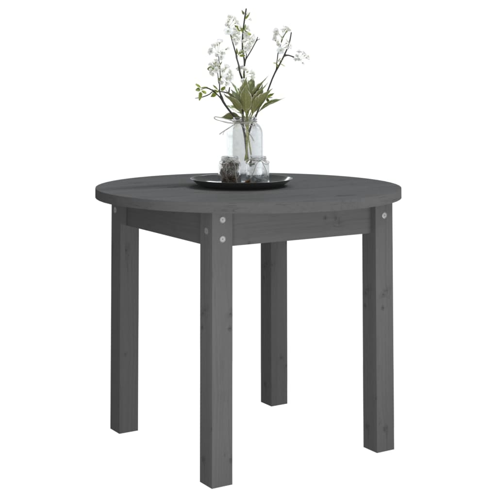 vidaXL Măsuță de cafea, gri, Ø 55x45 cm, lemn masiv de pin vidaXL Măsuță de cafea, gri, Ø 55x45 cm, lemn masiv de pin