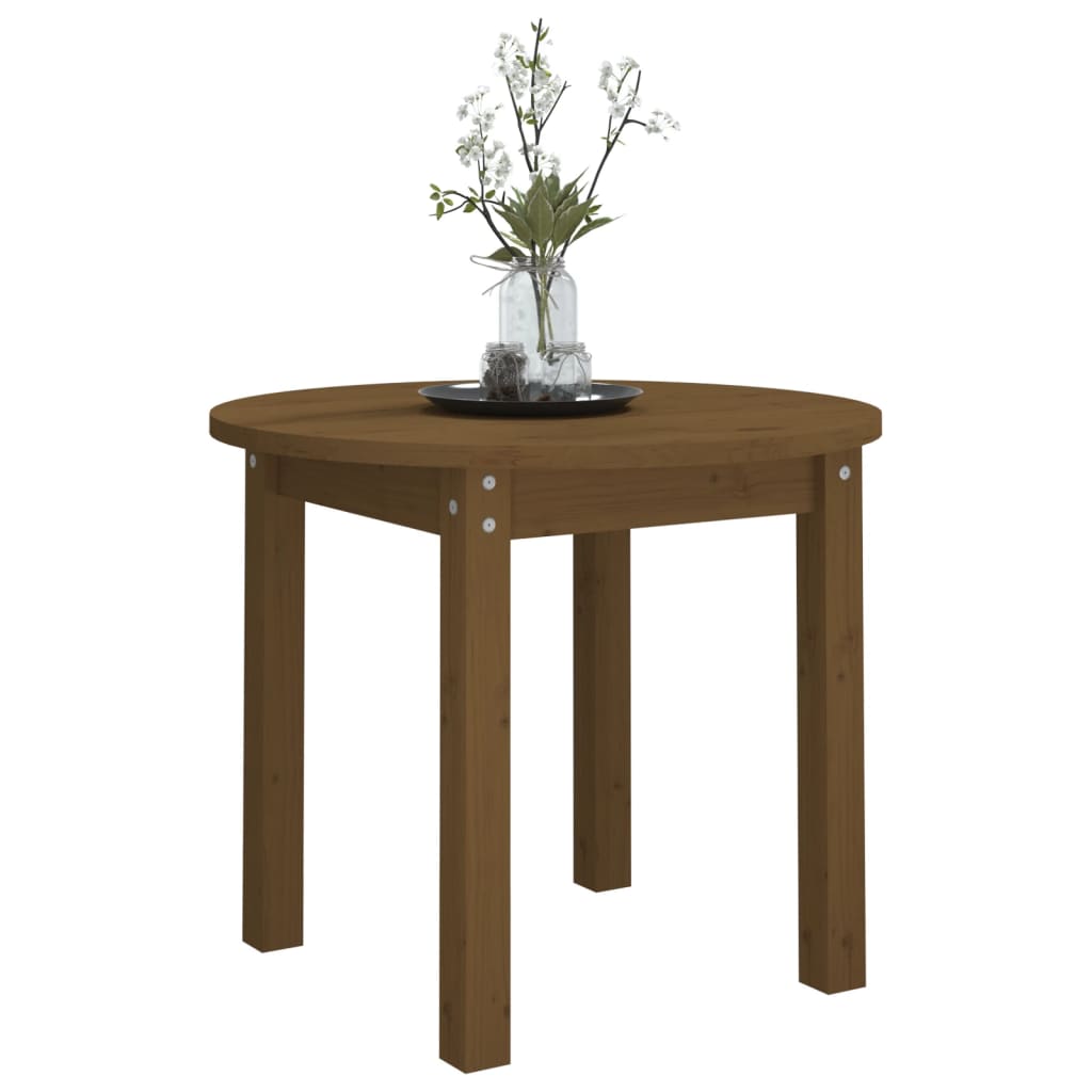 vidaXL Măsuță de cafea, maro miere, Ø 55x45 cm, lemn masiv de pin vidaXL Măsuță de cafea, maro miere, Ø 55x45 cm, lemn masiv de pin