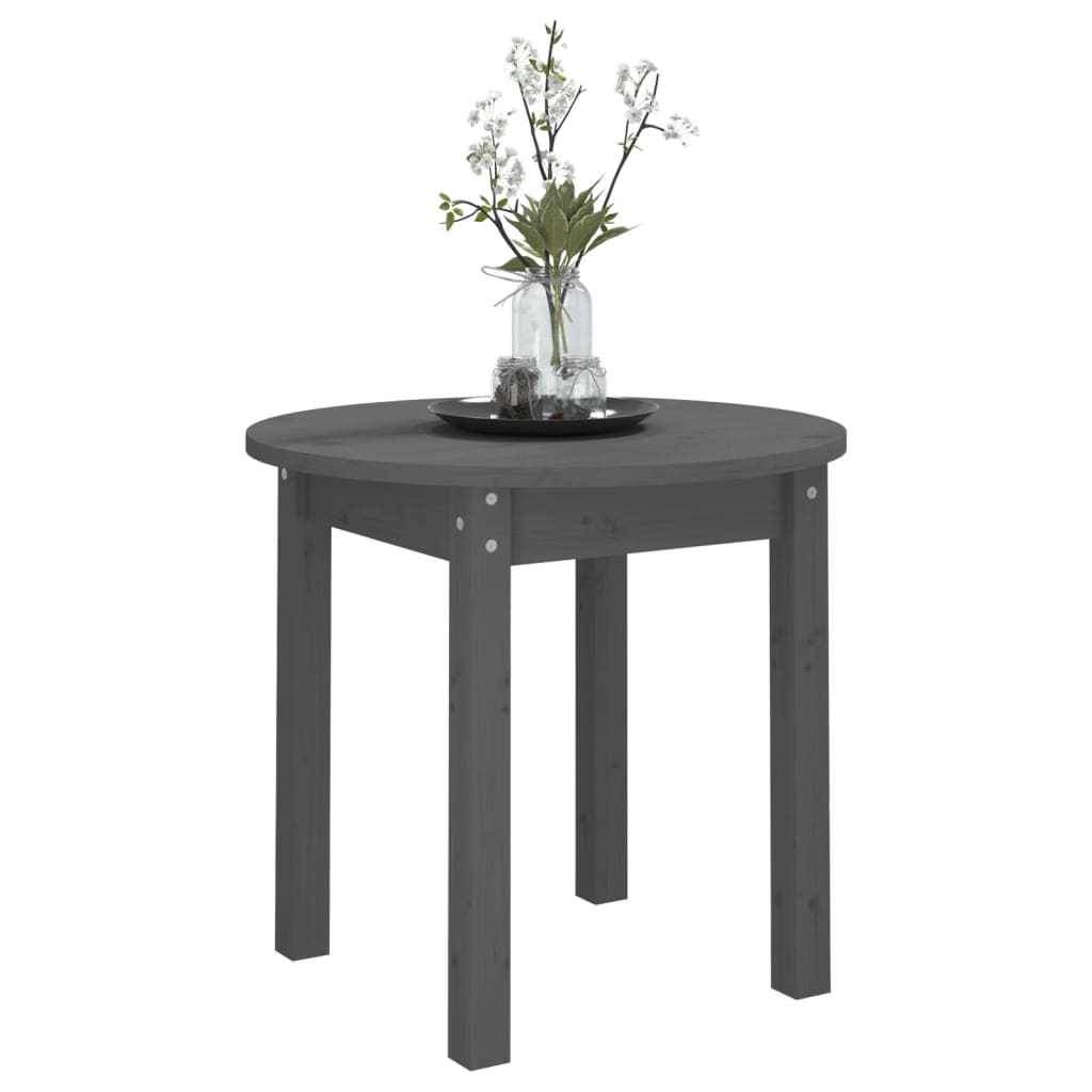 vidaXL Măsuță de cafea, gri, Ø 45x40 cm, lemn masiv de pin vidaXL Măsuță de cafea, gri, Ø 45x40 cm, lemn masiv de pin