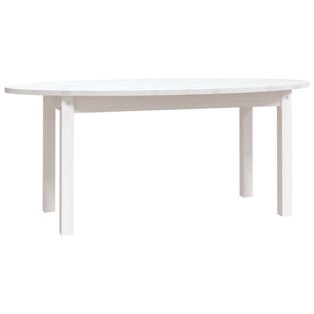 vidaXL Măsuță de cafea, alb, 110x55x45 cm, lemn masiv de pin