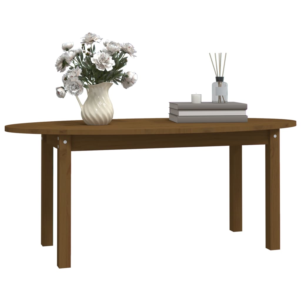 vidaXL Măsuță de cafea, maro miere, 110x55x45 cm, lemn masiv de pin vidaXL Măsuță de cafea, maro miere, 110x55x45 cm, lemn masiv de pin