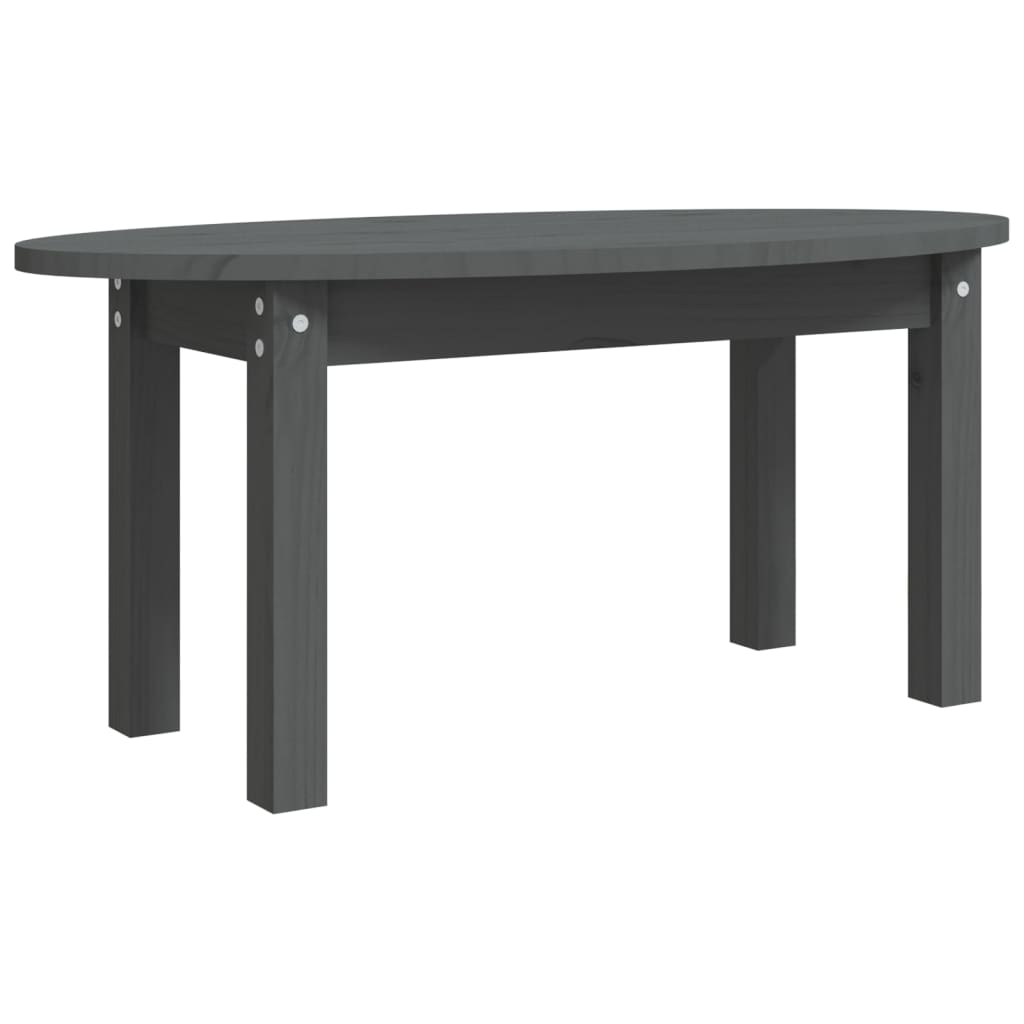 vidaXL Măsuță de cafea, gri, 80x40x35 cm, lemn masiv de pin vidaXL Măsuță de cafea, gri, 80x40x35 cm, lemn masiv de pin