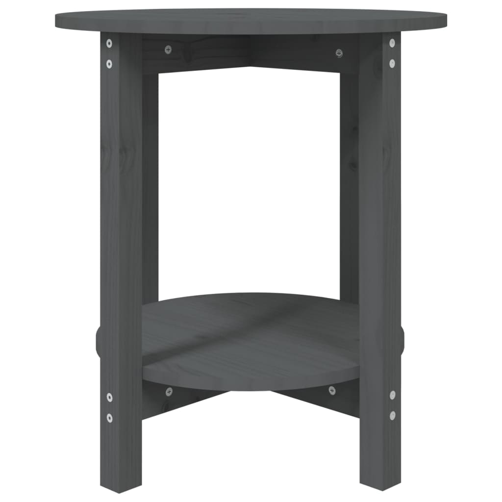 vidaXL Măsuță de cafea, gri, Ø 55x60 cm, lemn masiv de pin vidaXL Măsuță de cafea, gri, Ø 55x60 cm, lemn masiv de pin