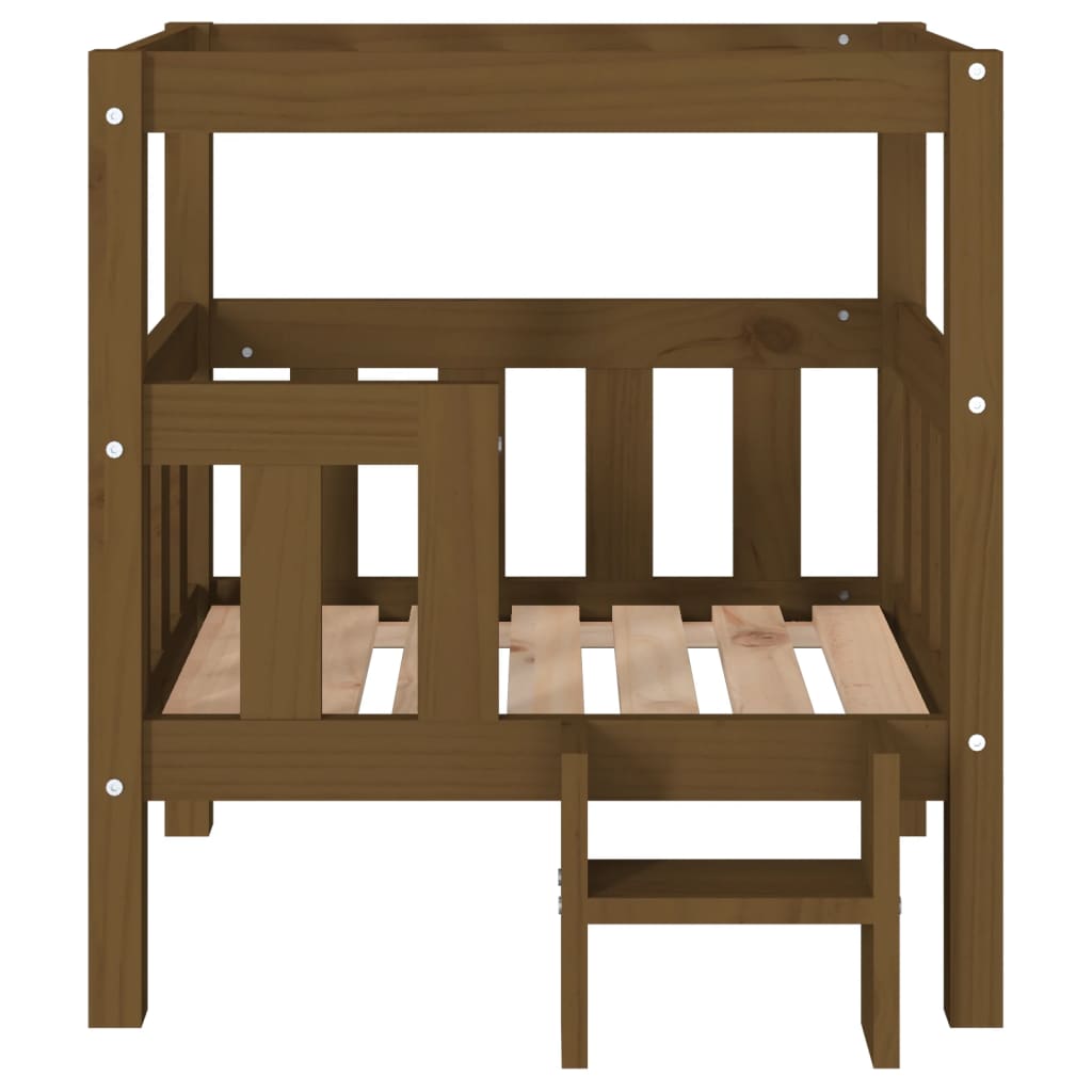 vidaXL Pat pentru câini, maro miere, 65,5x43x70 cm, lemn masiv de pin vidaXL Pat pentru câini, maro miere, 65,5x43x70 cm, lemn masiv de pin