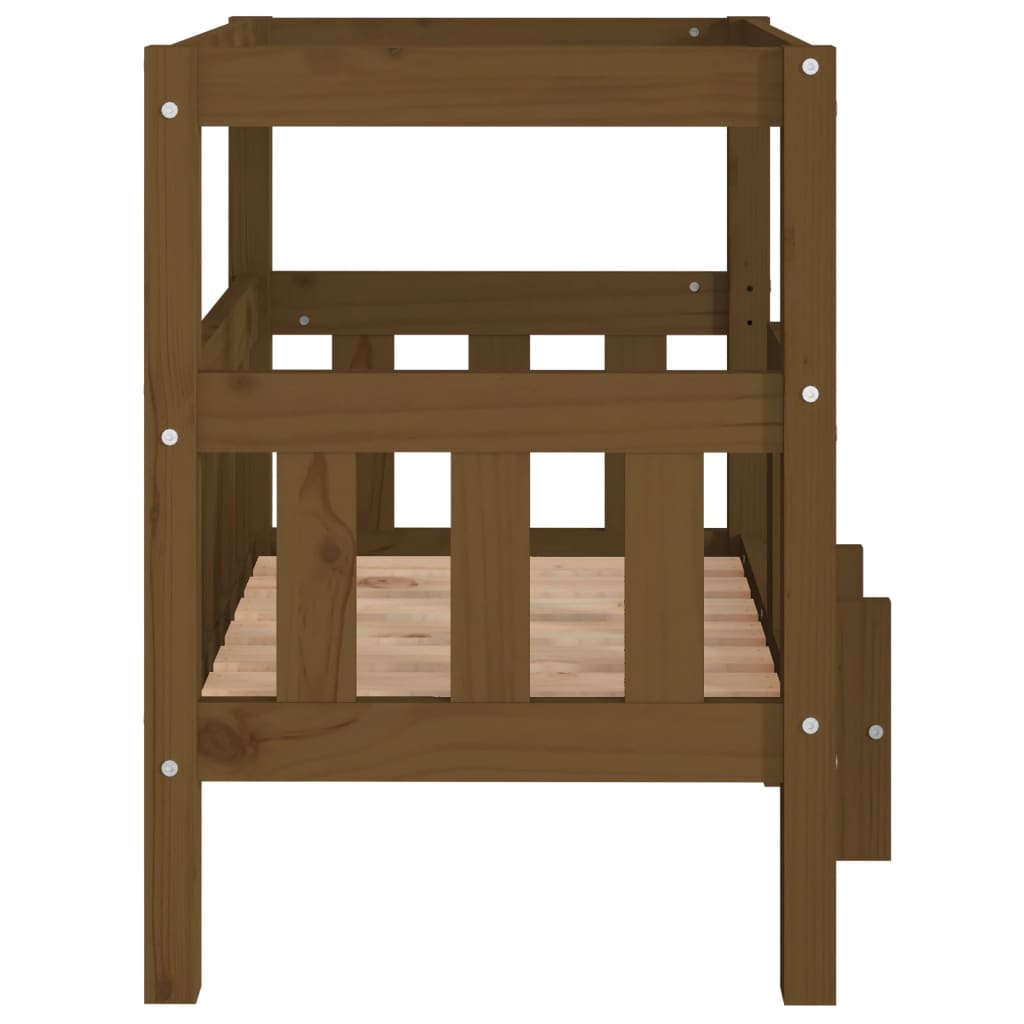 vidaXL Pat pentru câini, maro miere, 65,5x43x70 cm, lemn masiv de pin vidaXL Pat pentru câini, maro miere, 65,5x43x70 cm, lemn masiv de pin