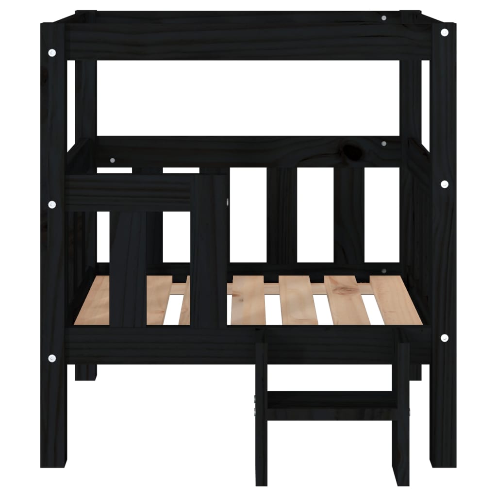 vidaXL Pat pentru câini, negru, 65,5x43x70 cm, lemn masiv de pin vidaXL Pat pentru câini, negru, 65,5x43x70 cm, lemn masiv de pin