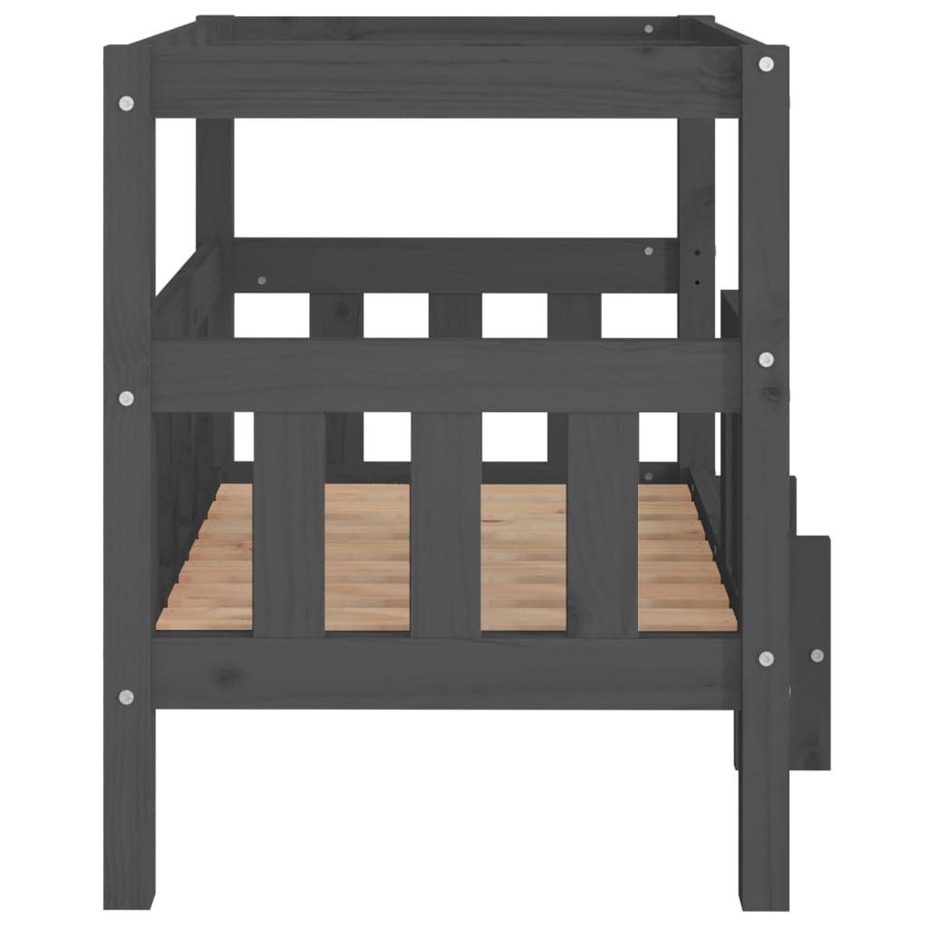 vidaXL Pat pentru câini, gri, 75,5x63,5x70 cm, lemn masiv de pin vidaXL Pat pentru câini, gri, 75,5x63,5x70 cm, lemn masiv de pin