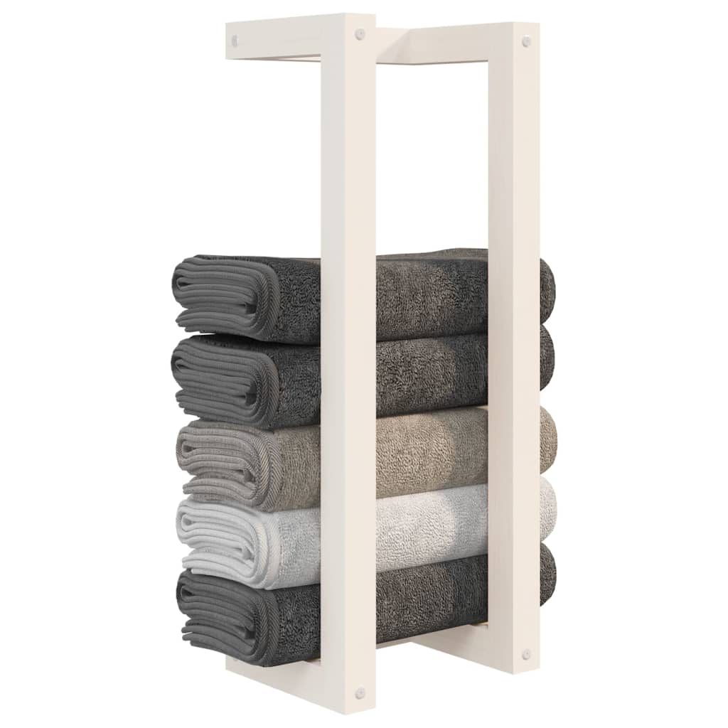 vidaXL Suport pentru prosoape, alb, 23x18x60 cm, lemn masiv de pin