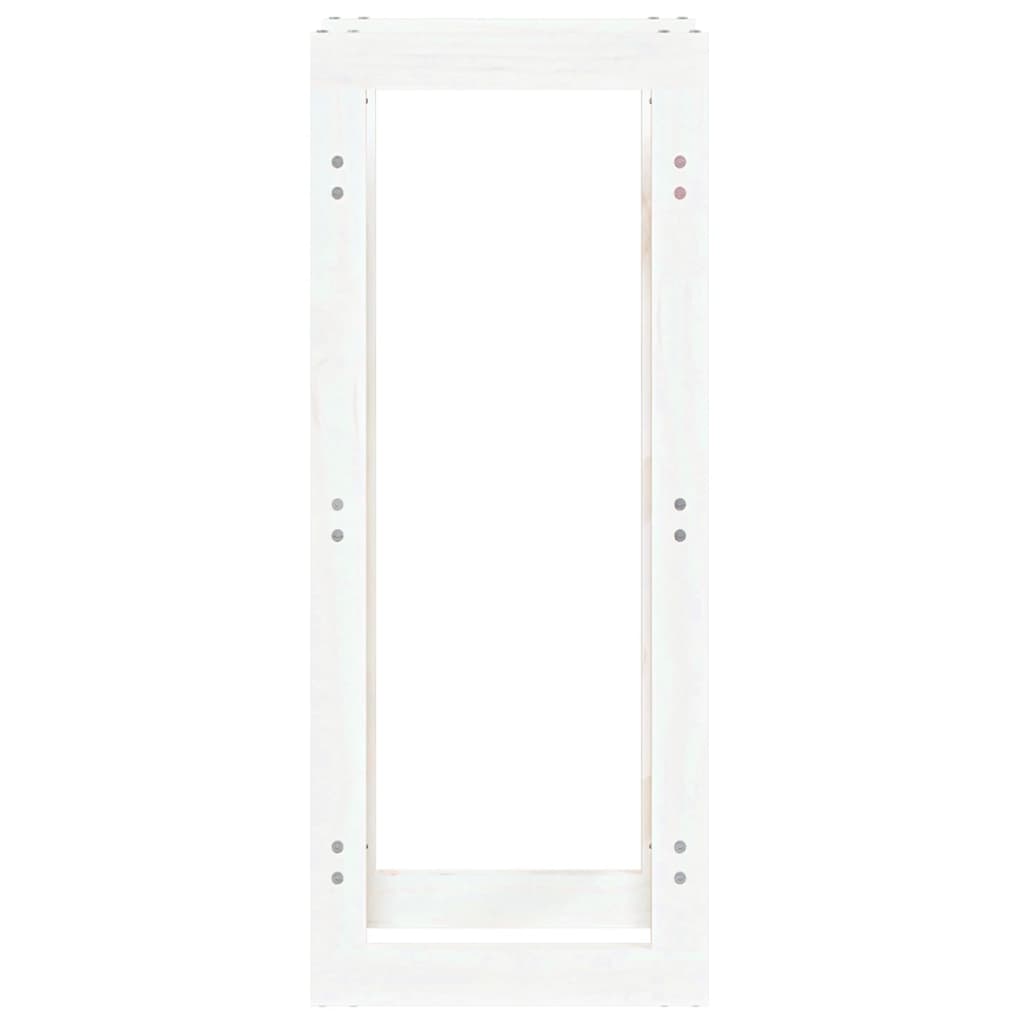 vidaXL Rastel pentru lemne de foc, alb, 41x25x100 cm, lemn masiv pin