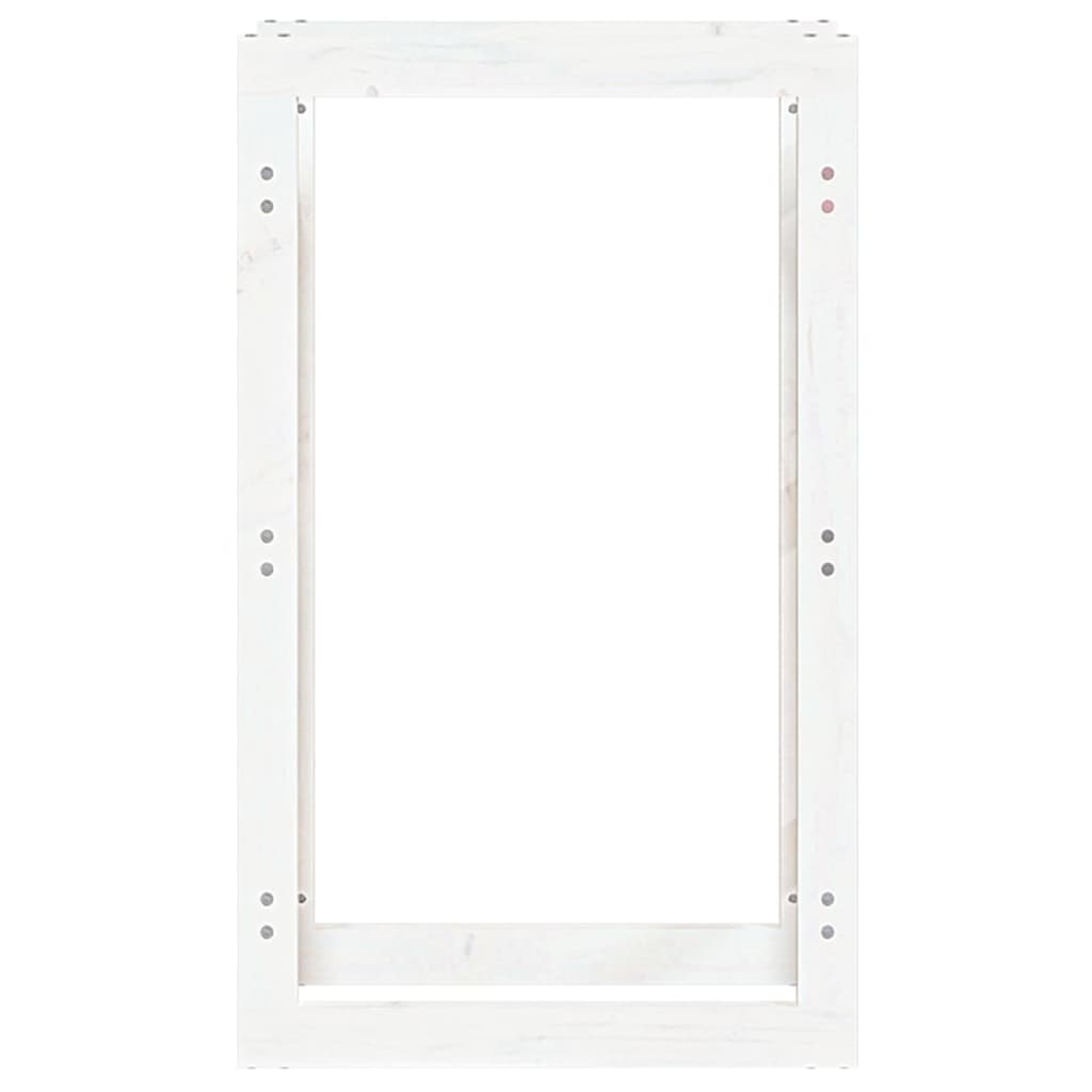 vidaXL Rastel pentru lemne de foc, alb, 60x25x100 cm, lemn masiv pin vidaXL Rastel pentru lemne de foc, alb, 60x25x100 cm, lemn masiv pin