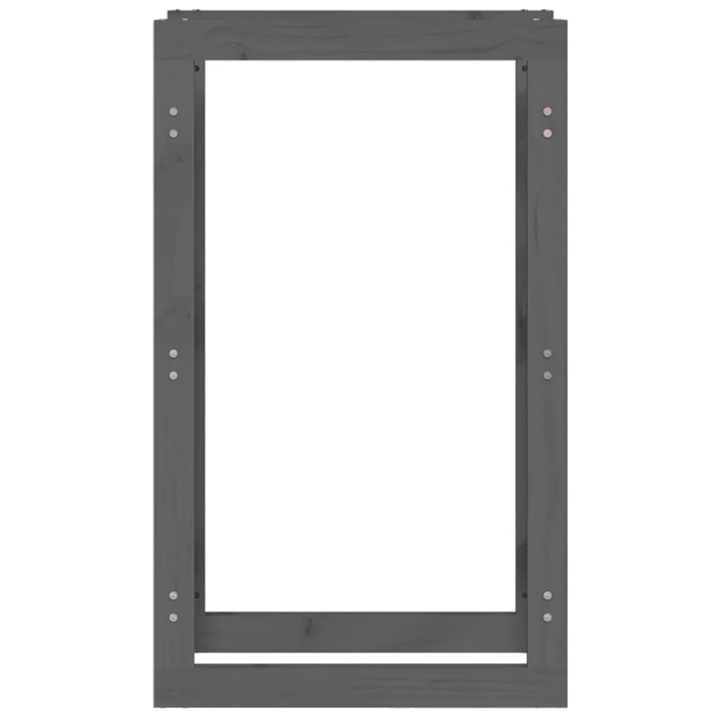 vidaXL Rastel pentru lemne de foc, gri, 60x25x100 cm, lemn masiv pin vidaXL Rastel pentru lemne de foc, gri, 60x25x100 cm, lemn masiv pin
