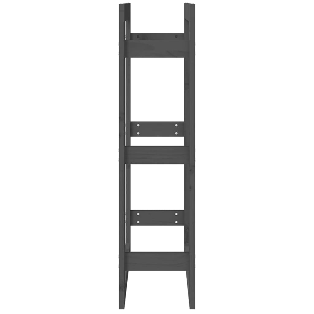 vidaXL Rastel pentru lemne de foc, gri, 60x25x100 cm, lemn masiv pin vidaXL Rastel pentru lemne de foc, gri, 60x25x100 cm, lemn masiv pin