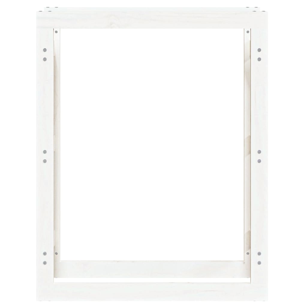 vidaXL Rastel pentru lemne de foc, alb, 80x25x100 cm, lemn masiv pin vidaXL Rastel pentru lemne de foc, alb, 80x25x100 cm, lemn masiv pin