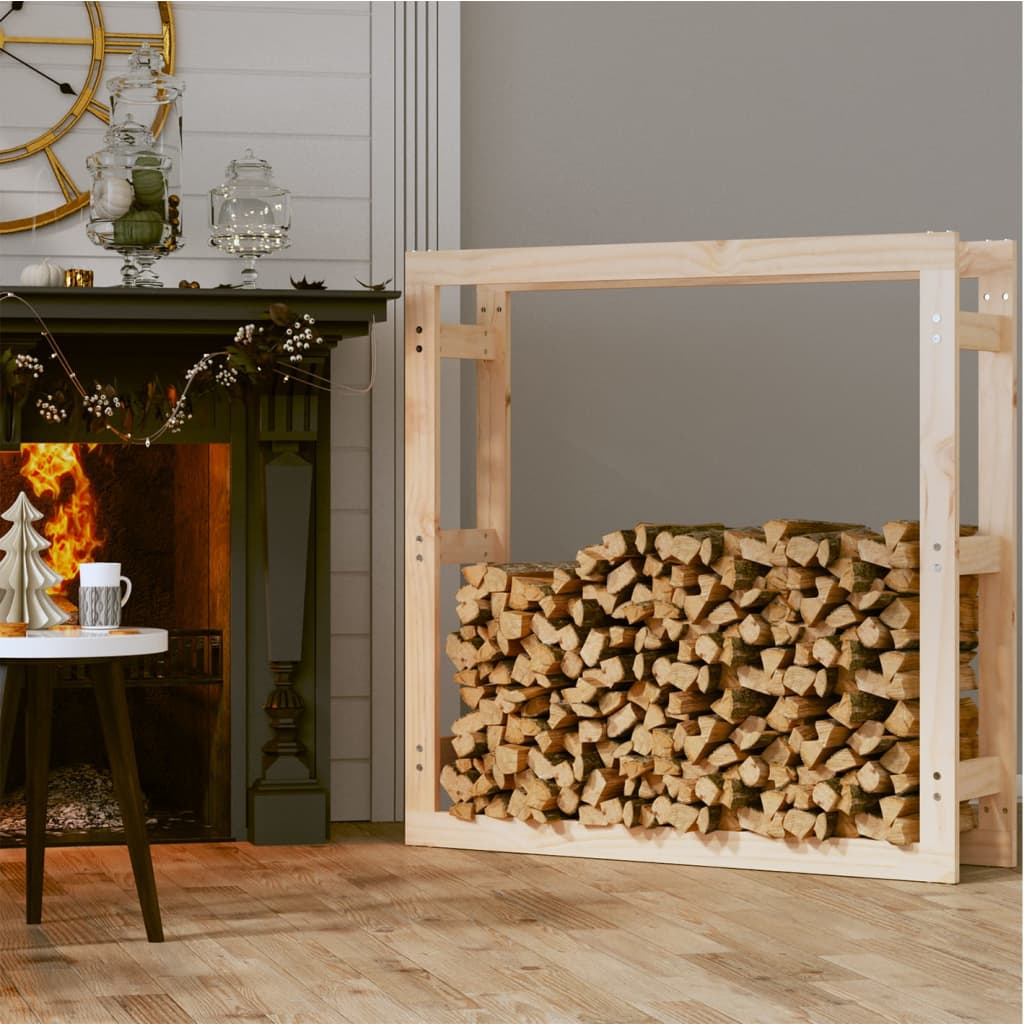 vidaXL Rastel pentru lemne de foc, 100x25x100 cm, lemn masiv pin vidaXL Rastel pentru lemne de foc, 100x25x100 cm, lemn masiv pin