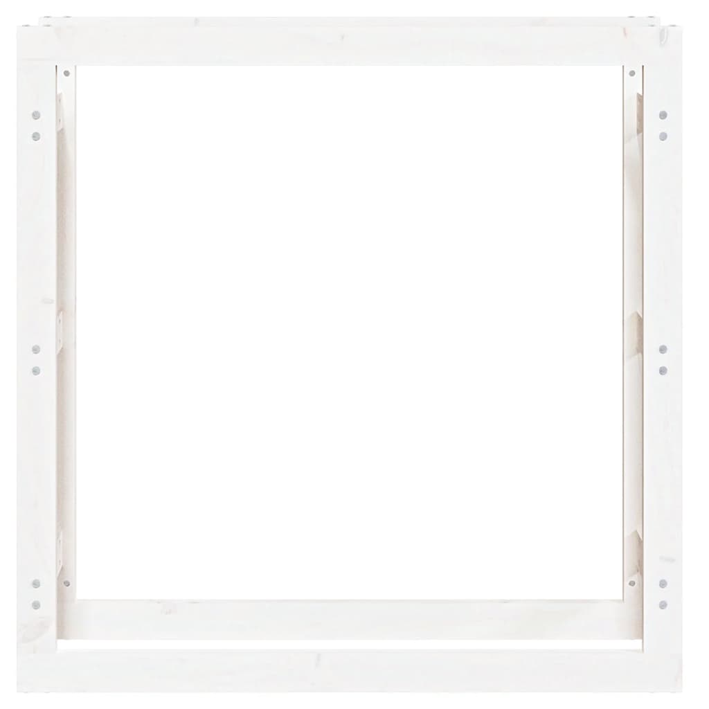 vidaXL Rastel pentru lemne de foc, alb, 100x25x100 cm, lemn masiv pin vidaXL Rastel pentru lemne de foc, alb, 100x25x100 cm, lemn masiv pin