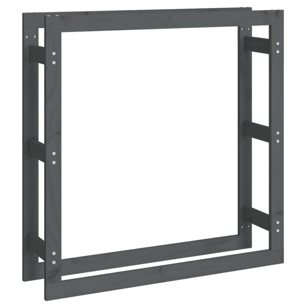 vidaXL Rastel pentru lemne de foc, gri, 100x25x100 cm, lemn masiv pin vidaXL Rastel pentru lemne de foc, gri, 100x25x100 cm, lemn masiv pin