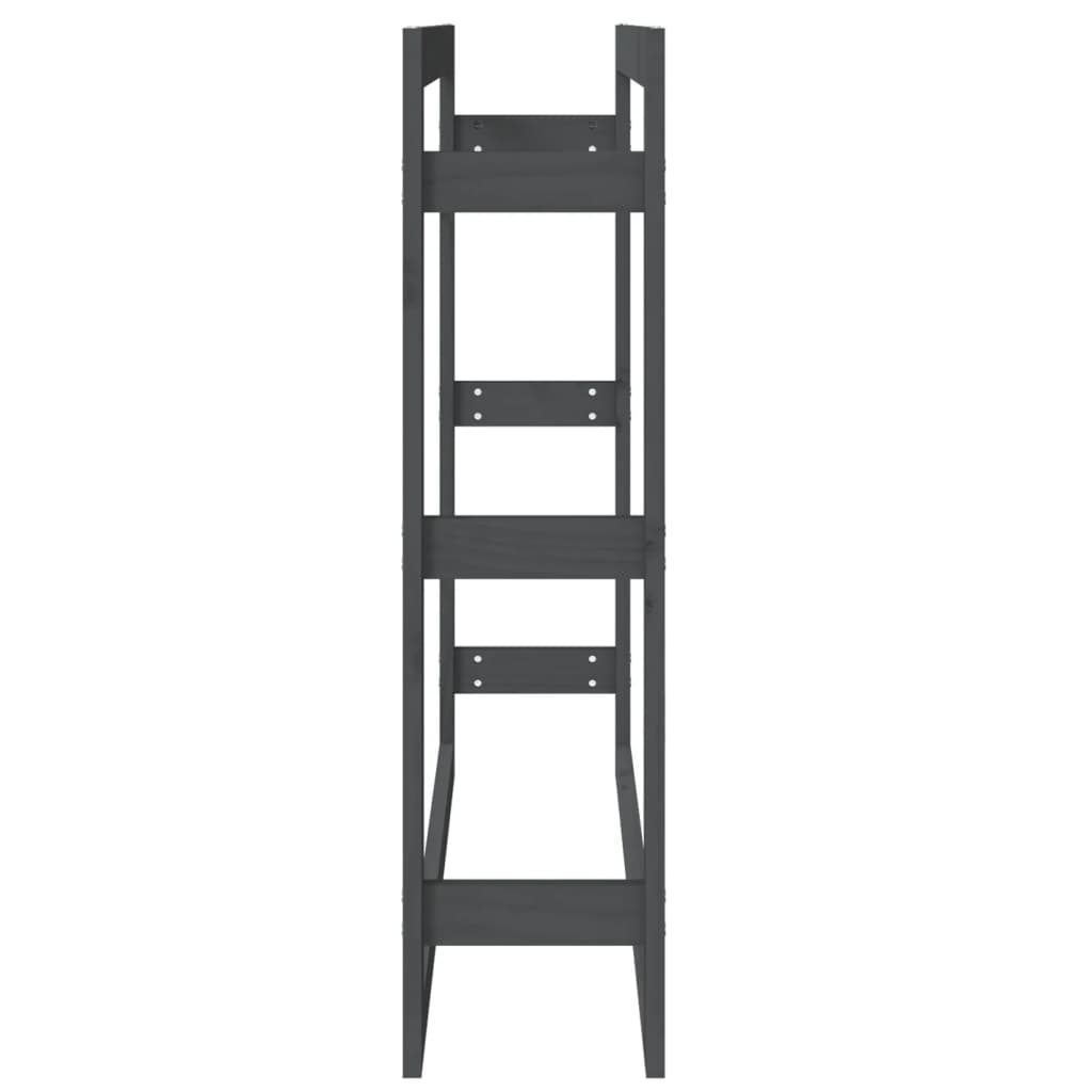 vidaXL Rastel pentru lemne de foc, gri, 100x25x100 cm, lemn masiv pin vidaXL Rastel pentru lemne de foc, gri, 100x25x100 cm, lemn masiv pin